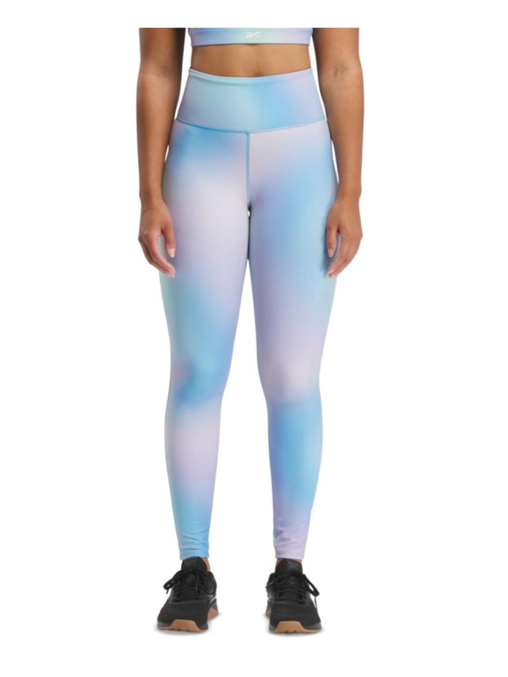 Reebok Women's Medium Blue Lux Bold High Rise Tie Dye Printed Leggings NWT